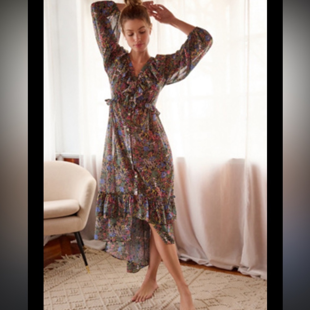 Anthropologie Floral Tunic Sleep Dress size S euc